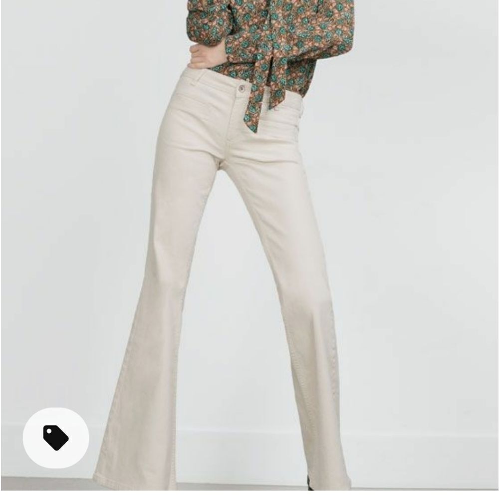 ZARA basic  denim ivory jeans - Picture 2 of 16